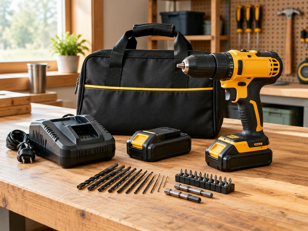 RYOBI 18V Drill Set with Battery, Charger, Bits & Bag